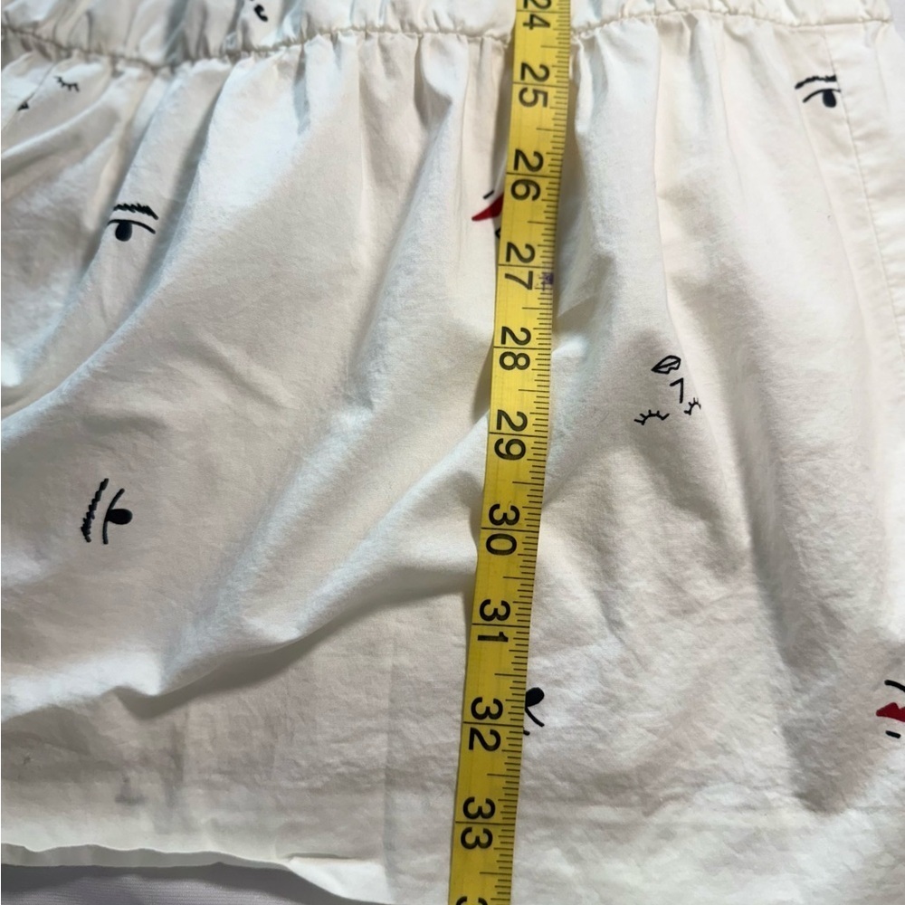 Madewell Women’s Making Faces Bright White Tiered Blouson Dress Abstracts XS - Picture 11 of 14